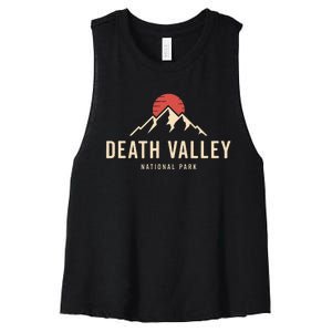 Death Valley National Park California Retro Sunset Hiking Women's Racerback Cropped Tank