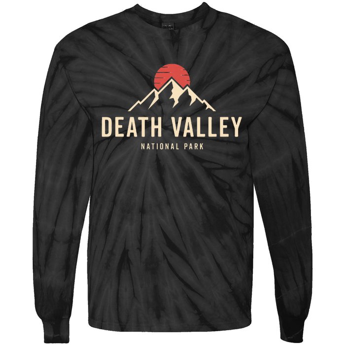 Death Valley National Park California Retro Sunset Hiking Tie-Dye Long Sleeve Shirt