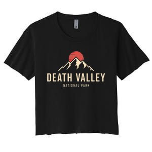 Death Valley National Park California Retro Sunset Hiking Women's Crop Top Tee