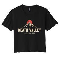 Death Valley National Park California Retro Sunset Hiking Women's Crop Top Tee