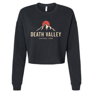 Death Valley National Park California Retro Sunset Hiking Cropped Pullover Crew