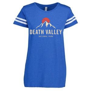 Death Valley National Park California Retro Sunset Hiking Enza Ladies Jersey Football T-Shirt