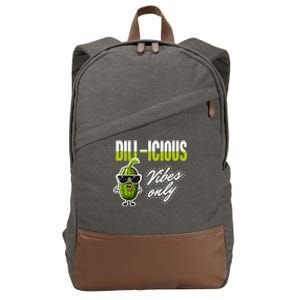 Dillicious Vibes Only Pickles Lover Meaningful Gift Cotton Canvas Backpack