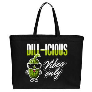 Dillicious Vibes Only Pickles Lover Meaningful Gift Cotton Canvas Jumbo Tote