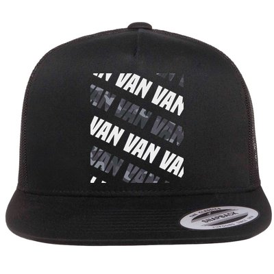 Diagonal Van Pattern Design Gift Grey Camouflage Print Flat Bill Trucker Hat