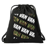 Diagonal Van Pattern Design Gift Green Camouflage Print Drawstring Bag