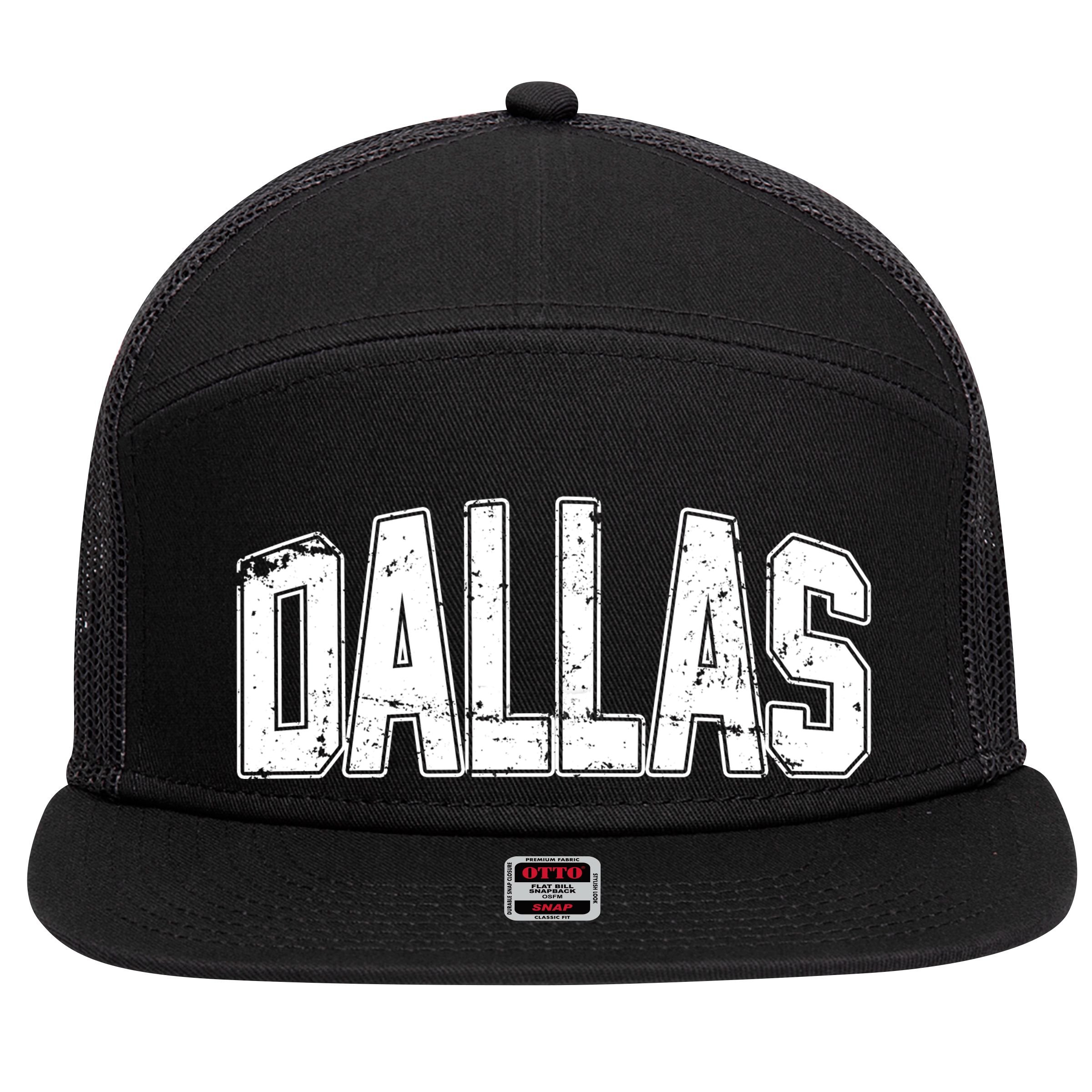 Dallas Vintage Retro 7 Panel Mesh Trucker Snapback Hat