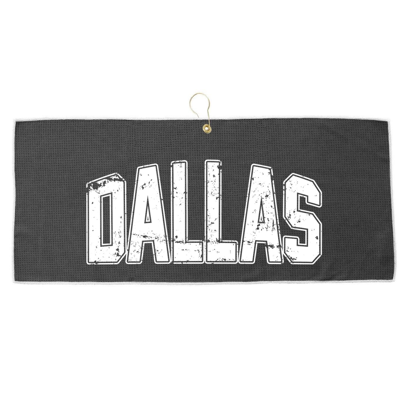 Dallas Vintage Retro Large Microfiber Waffle Golf Towel