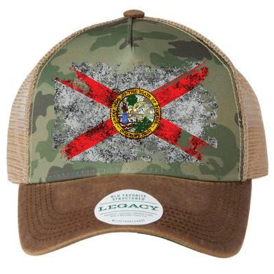 Distressed Vintage Retro Usa Patriotic Fl State Florida Flag Legacy Tie Dye Trucker Hat