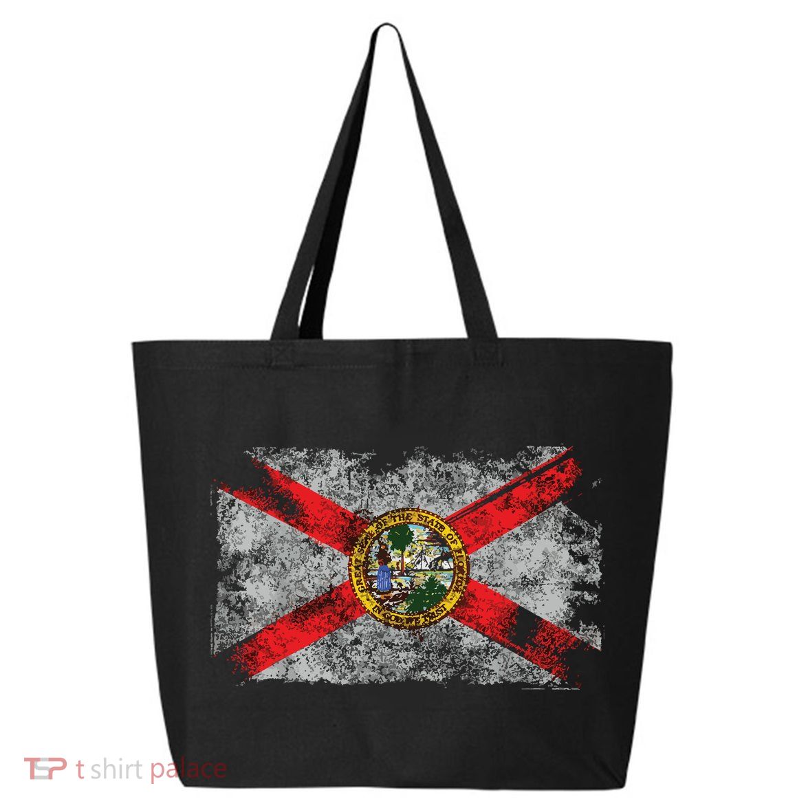 Distressed Vintage Retro Usa Patriotic Fl State Florida Flag 25L Jumbo Tote