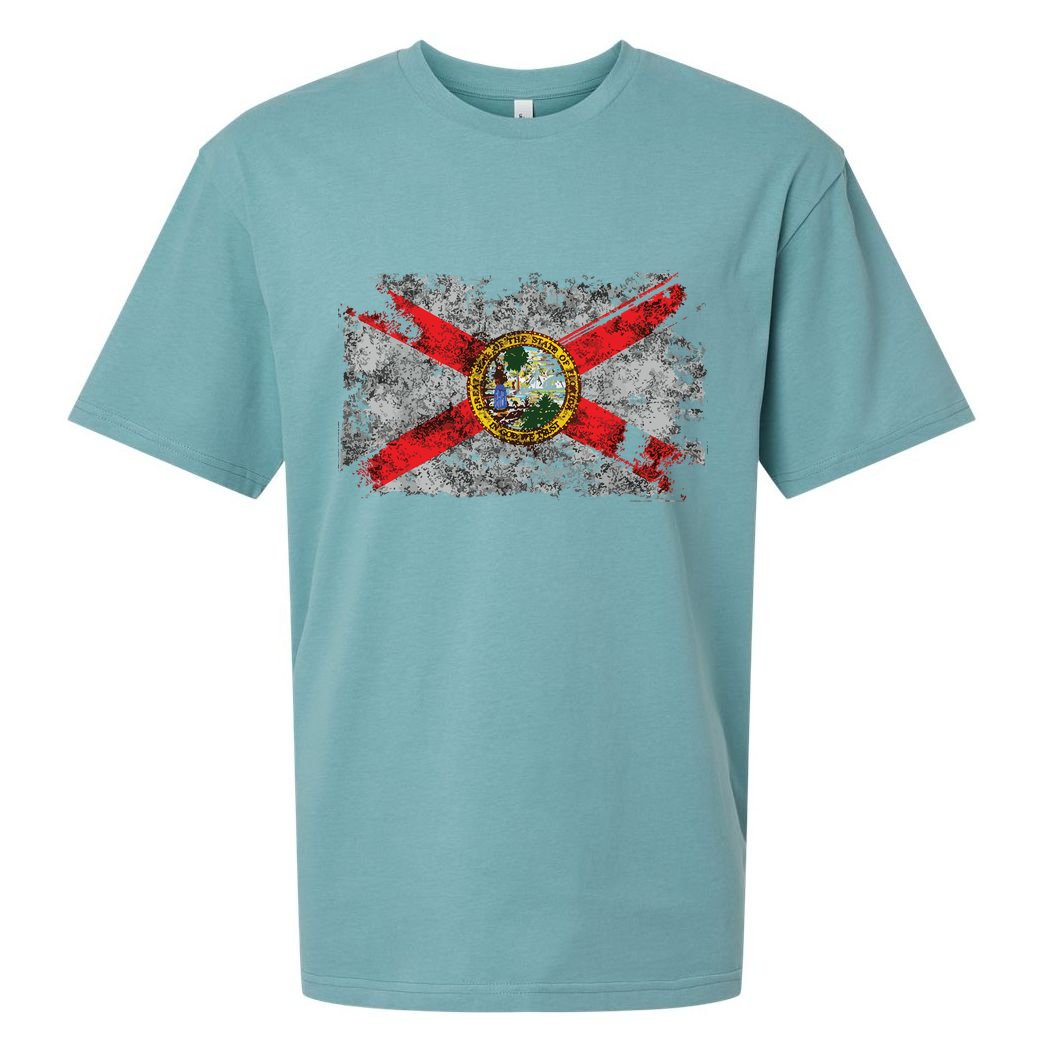 Distressed Vintage Retro Usa Patriotic Fl State Florida Flag Sueded Cloud Jersey T-Shirt