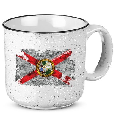 Distressed Vintage Retro Usa Patriotic Fl State Florida Flag 15oz Campfire Ceramic Mug