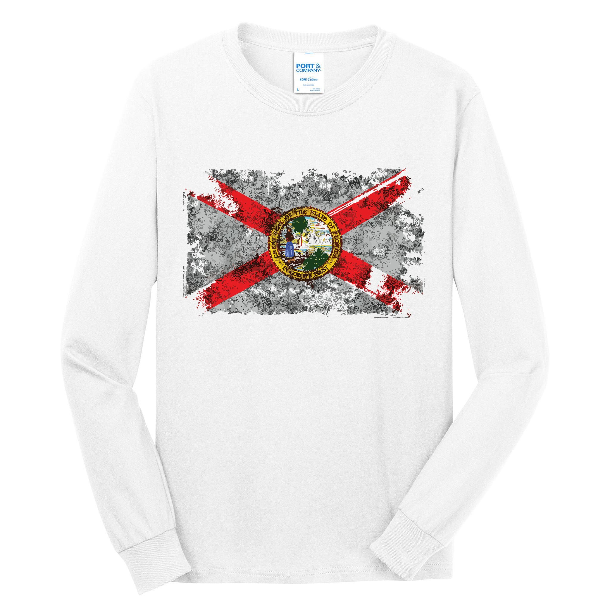 Distressed Vintage Retro Usa Patriotic Fl State Florida Flag Tall Long Sleeve T-Shirt