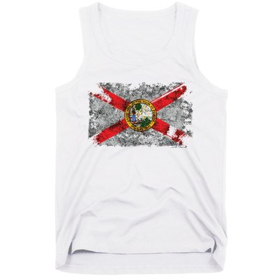 Distressed Vintage Retro Usa Patriotic Fl State Florida Flag Tank Top