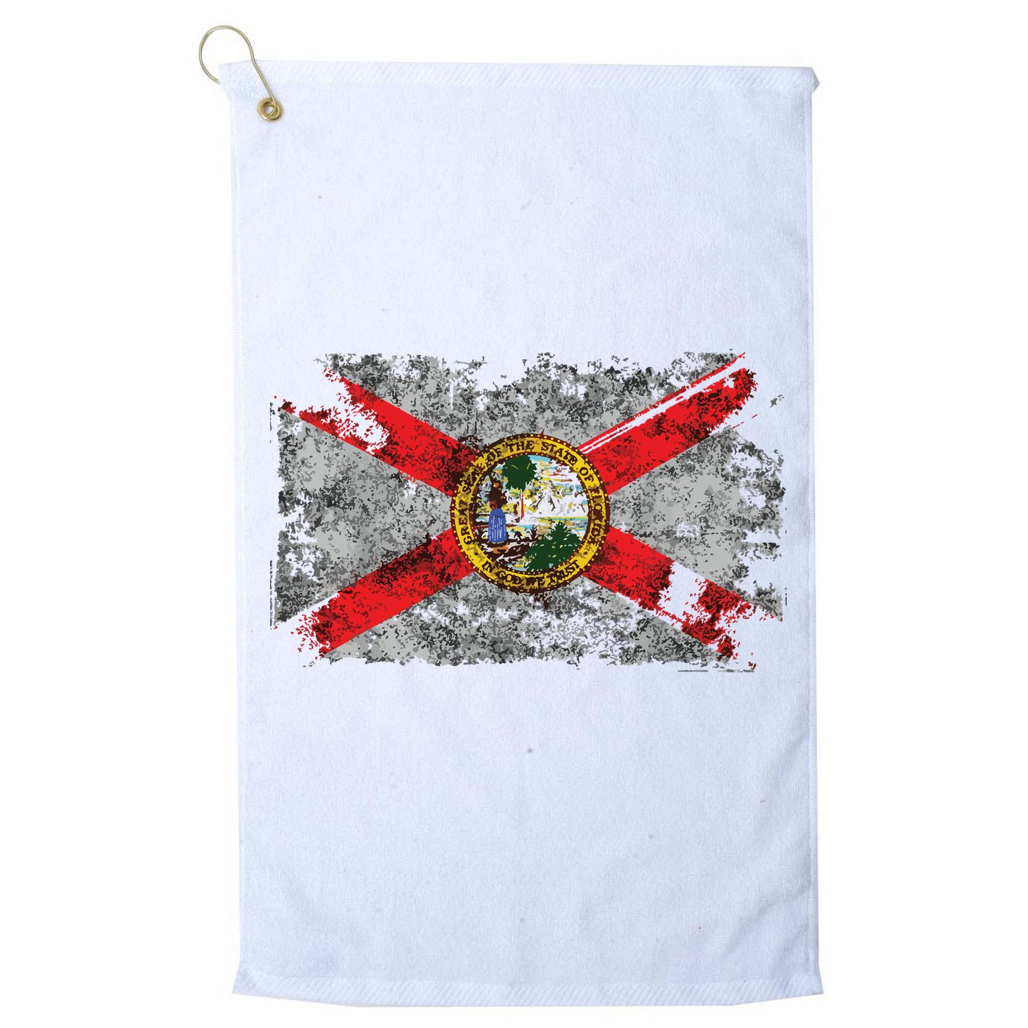 Distressed Vintage Retro Usa Patriotic Fl State Florida Flag Golf Towel