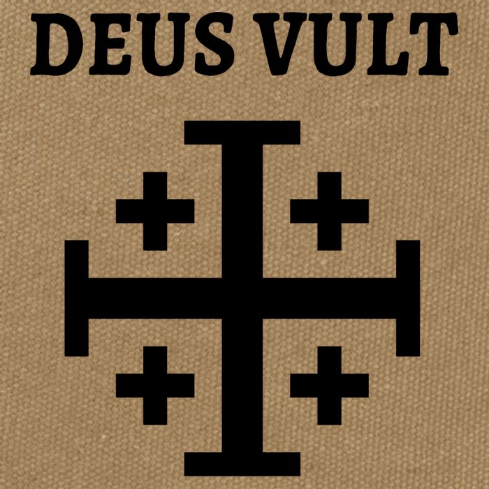 Deus Vult Roman Catholic Cotton Canvas Backpack