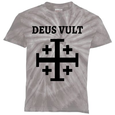 Deus Vult Roman Catholic Kids Tie-Dye T-Shirt