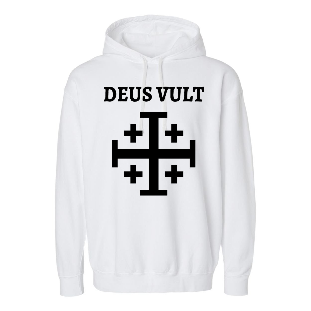 Deus Vult Roman Catholic Garment-Dyed Fleece Hoodie