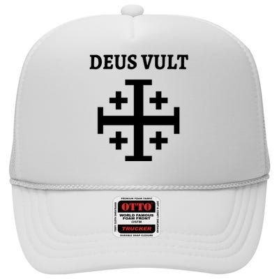 Deus Vult Roman Catholic High Crown Mesh Back Trucker Hat