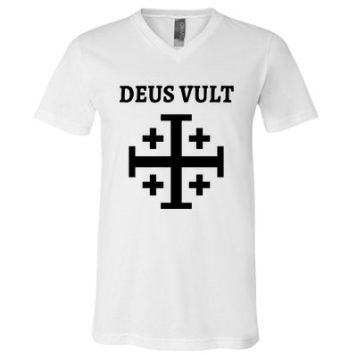 Deus Vult Roman Catholic V-Neck T-Shirt