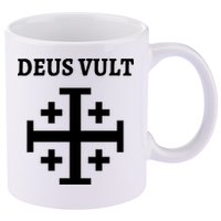 Deus Vult Roman Catholic 11oz C Handle Ceramic Mug