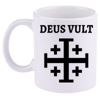 Deus Vult Roman Catholic 11oz C Handle Ceramic Mug