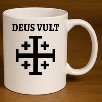 Deus Vult Roman Catholic 11oz C Handle Ceramic Mug