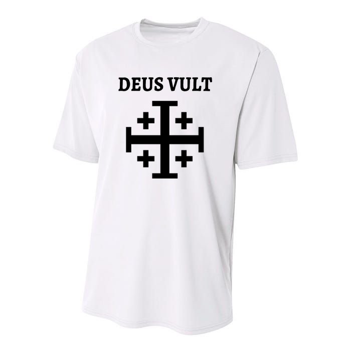 Deus Vult Roman Catholic Youth Performance Sprint T-Shirt