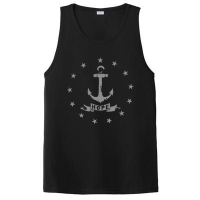 Distressed Vintage Retro Usa Hope Rhode Island State Flag PosiCharge Competitor Tank