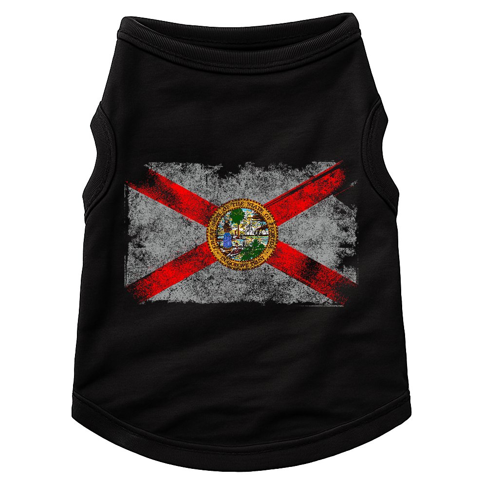 Distressed Vintage Retro Usa Patriotic Fl State Florida Flag Doggie Tank