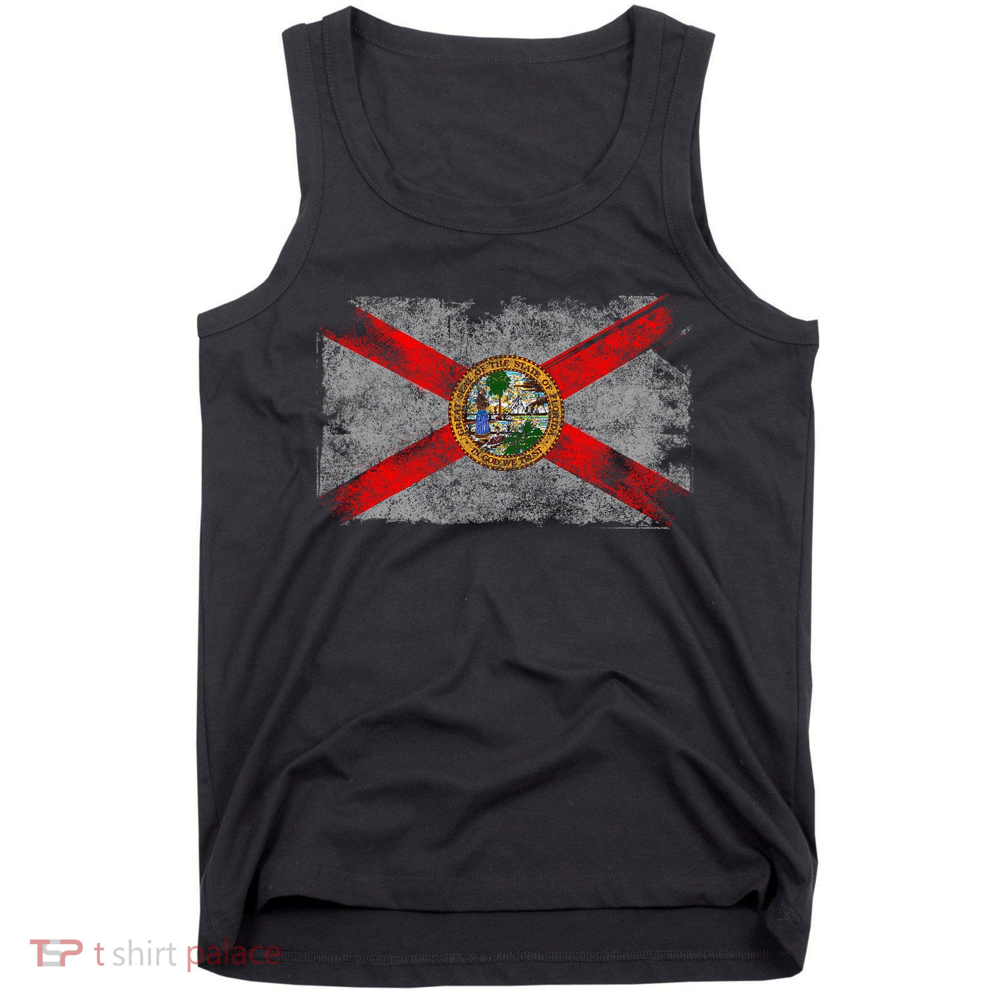 Distressed Vintage Retro Usa Patriotic Fl State Florida Flag Tank Top