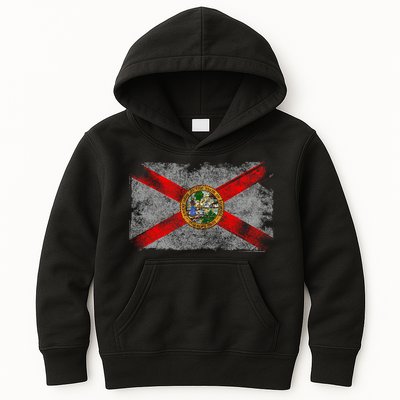 Distressed Vintage Retro Usa Patriotic Fl State Florida Flag Kids Hoodie
