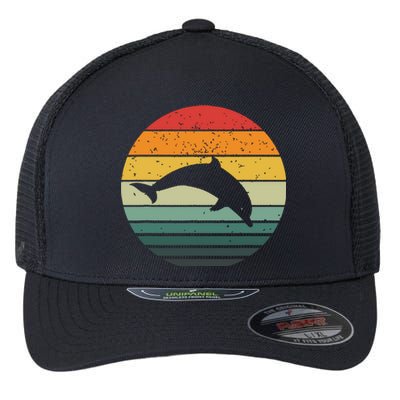 Dolphin Vintage Retro Sunset Tees 60s 70s Style Flexfit Unipanel Trucker Cap