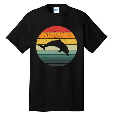 Dolphin Vintage Retro Sunset Tees 60s 70s Style Tall T-Shirt