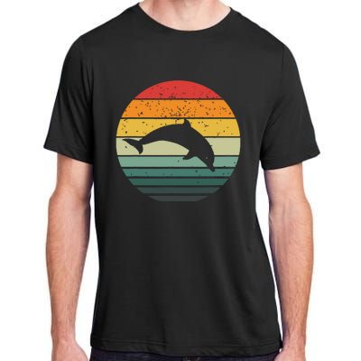 Dolphin Vintage Retro Sunset Tees 60s 70s Style Adult ChromaSoft Performance T-Shirt