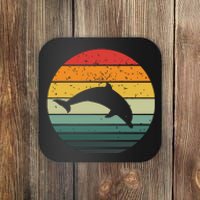 Dolphin Vintage Retro Sunset Tees 60s 70s Style Coaster