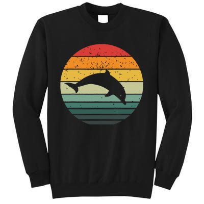 Dolphin Vintage Retro Sunset Tees 60s 70s Style Tall Sweatshirt