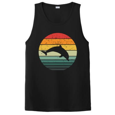 Dolphin Vintage Retro Sunset Tees 60s 70s Style PosiCharge Competitor Tank