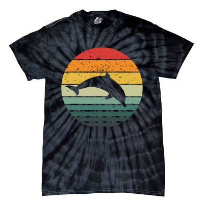 Dolphin Vintage Retro Sunset Tees 60s 70s Style Tie-Dye T-Shirt