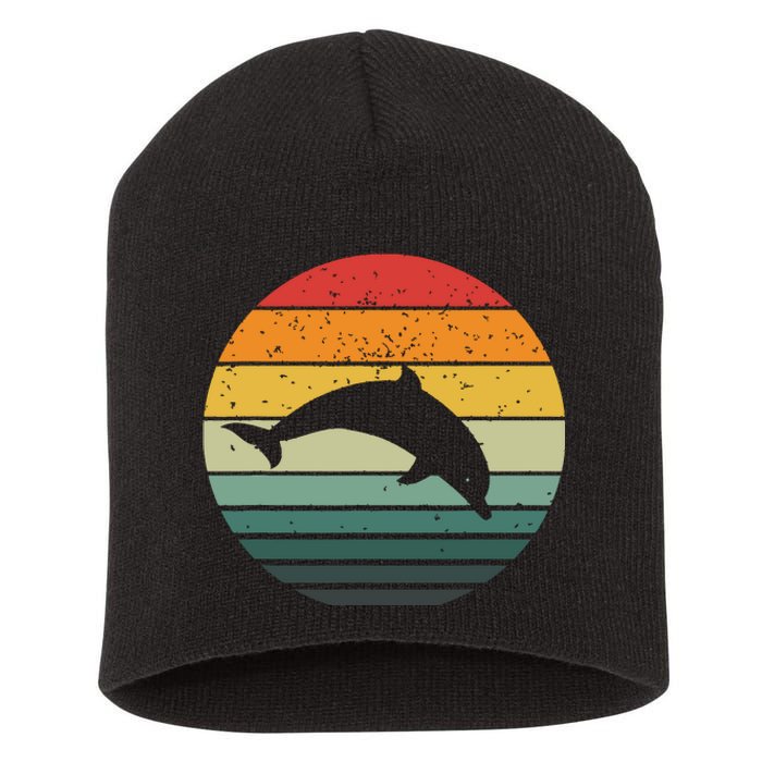 Dolphin Vintage Retro Sunset Tees 60s 70s Style Short Acrylic Beanie