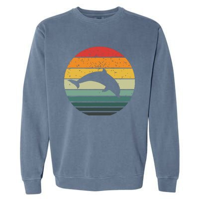 Dolphin Vintage Retro Sunset Tees 60s 70s Style Garment-Dyed Sweatshirt