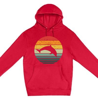 Dolphin Vintage Retro Sunset Tees 60s 70s Style Premium Pullover Hoodie