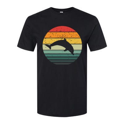 Dolphin Vintage Retro Sunset Tees 60s 70s Style Softstyle CVC T-Shirt