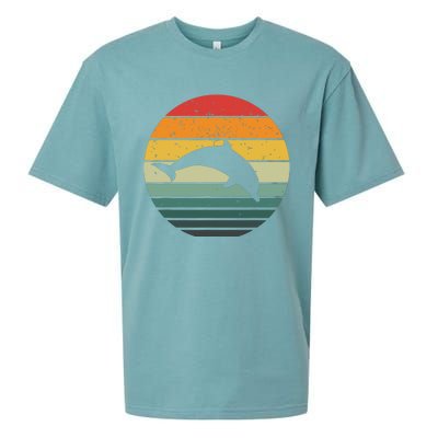 Dolphin Vintage Retro Sunset Tees 60s 70s Style Sueded Cloud Jersey T-Shirt