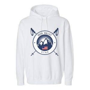 Deer Valley Ski Skiing Snow Utah Garment-Dyed Fleece Hoodie