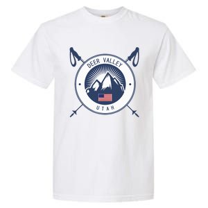 Deer Valley Ski Skiing Snow Utah Garment-Dyed Heavyweight T-Shirt