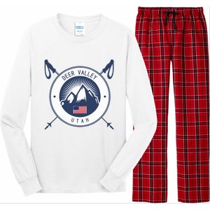 Deer Valley Ski Skiing Snow Utah Long Sleeve Pajama Set