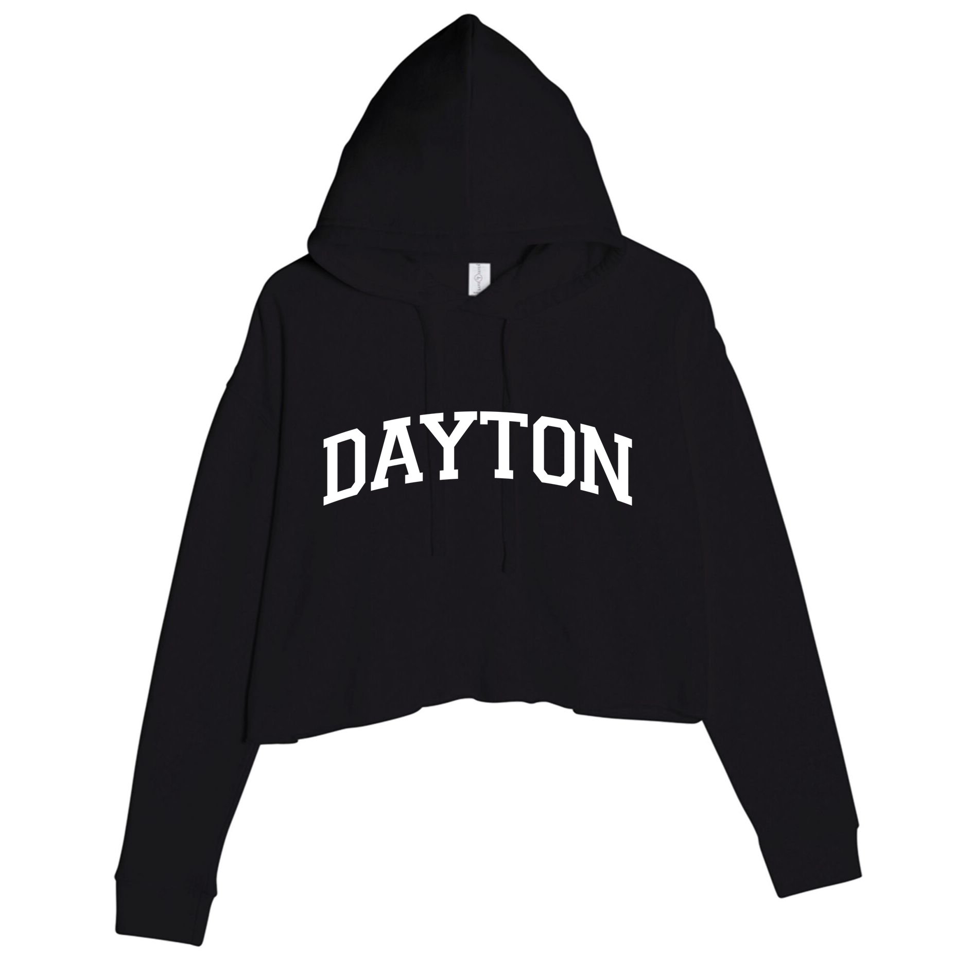 Dayton Varsity Style Logo Crop Fleece Hoodie