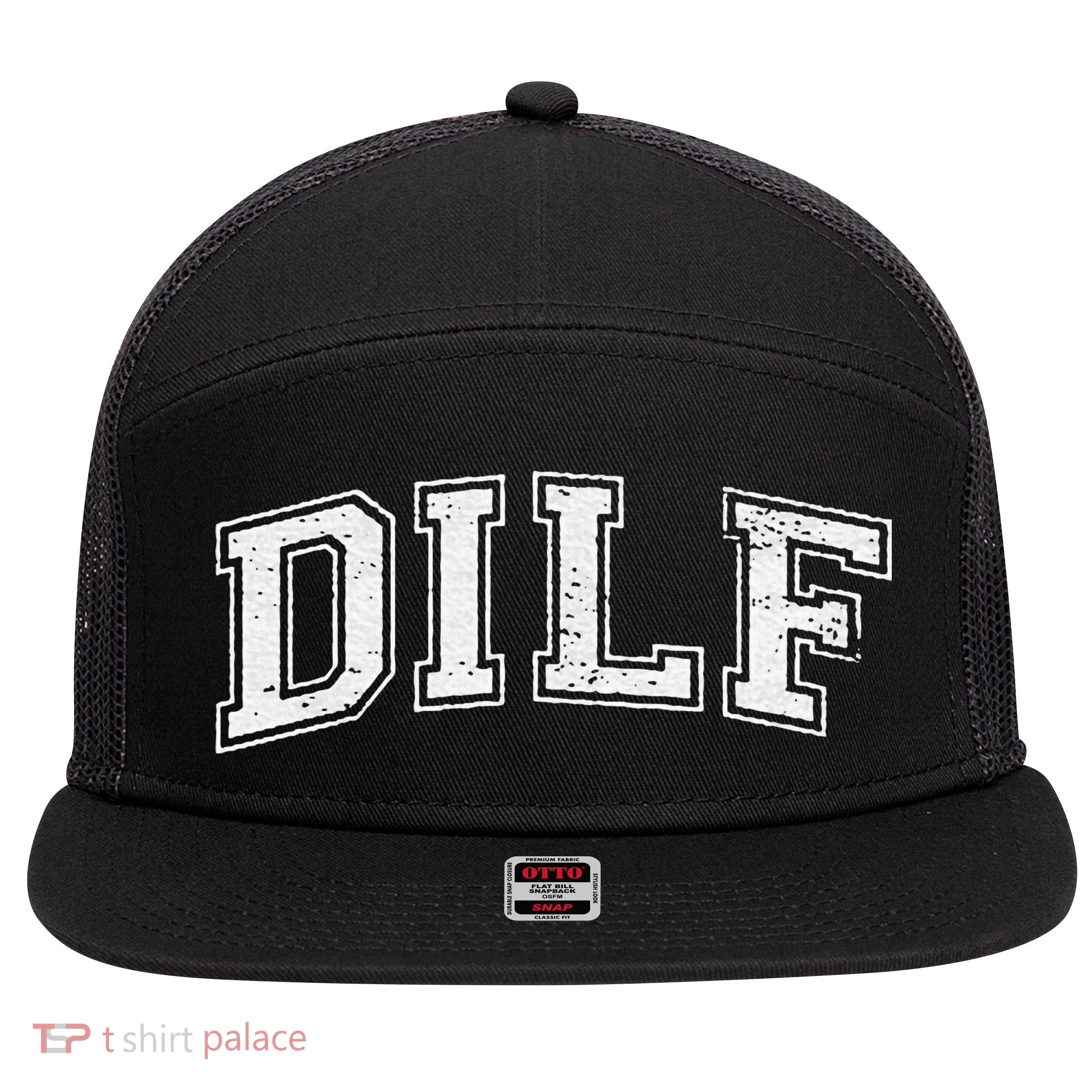Dilf Varsity Style Dad Older More Mature 7 Panel Mesh Trucker Snapback Hat