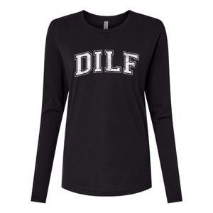 Dilf Varsity Style Dad Older More Mature Womens Cotton Relaxed Long Sleeve T-Shirt